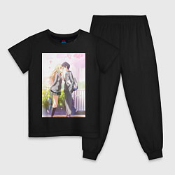 Пижама хлопковая детская Твоя апрельская ложь Косэй Арима Каори Миядзоно, цвет: черный