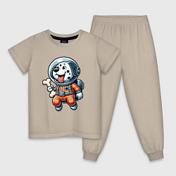 Детская пижама Dalmatian cosmonaut puppy with a bone