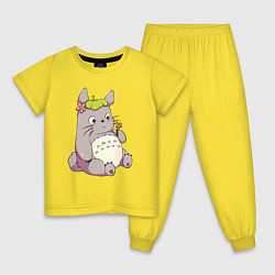 Пижама хлопковая детская Малыш Тоторо, цвет: желтый