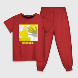 Пижама хлопковая детская Squeeze em all, цвет: красный