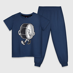 Пижама хлопковая детская Человек барабан, цвет: тёмно-синий