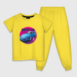 Пижама хлопковая детская Porsche RWB, цвет: желтый