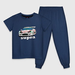Пижама хлопковая детская Toyota Supra Castrol 36, цвет: тёмно-синий
