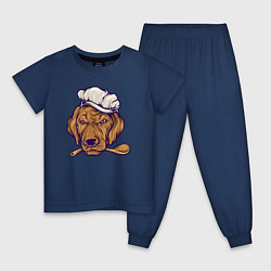 Пижама хлопковая детская Chef dog, цвет: тёмно-синий