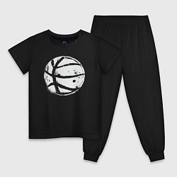 Пижама хлопковая детская Basket balls, цвет: черный