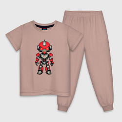 Пижама хлопковая детская The Red robot, цвет: пыльно-розовый