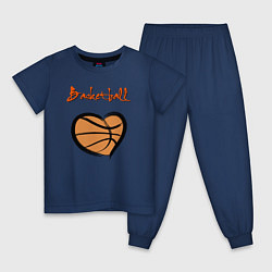 Пижама хлопковая детская Basket lover, цвет: тёмно-синий