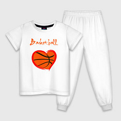 Пижама хлопковая детская Basket love, цвет: белый