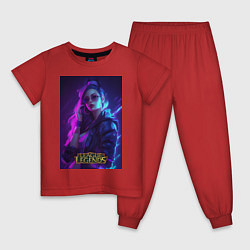 Пижама хлопковая детская League of Legends Kaisa Kda, цвет: красный
