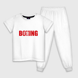Пижама хлопковая детская Бокс art, цвет: белый