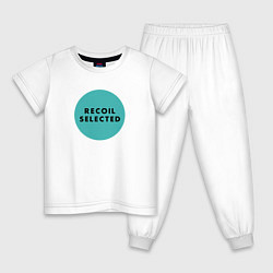 Пижама хлопковая детская Recoil - Wilders circle, цвет: белый