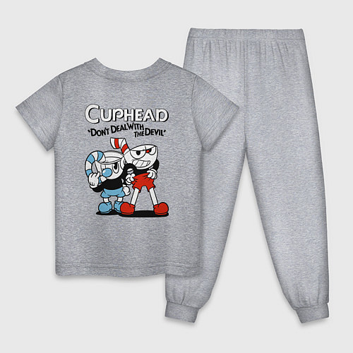 Детская пижама Cuphead and Mugman / Меланж – фото 2