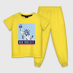 Пижама хлопковая детская Style New York, цвет: желтый