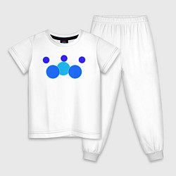 Пижама хлопковая детская Матрешка из шести окружностей, цвет: белый