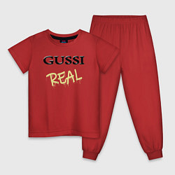 Пижама хлопковая детская Гусси - настоящий, цвет: красный