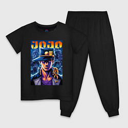 Пижама хлопковая детская Jojo - Jotaro Kujo ai art, цвет: черный