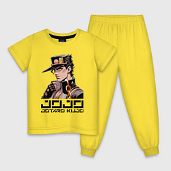 Пижама хлопковая детская Jotaro Kujo - Jojo ai art, цвет: желтый