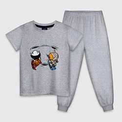 Пижама хлопковая детская Лунная гонка, цвет: меланж