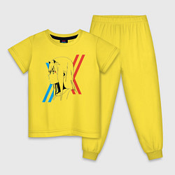 Пижама хлопковая детская Франкс Зеро Ту, цвет: желтый