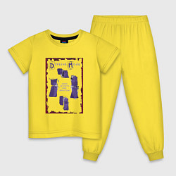Пижама хлопковая детская Depeche Mode - Sofad devotional, цвет: желтый