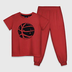 Пижама хлопковая детская Black ball, цвет: красный