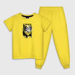 Пижама хлопковая детская Велоромантика осенью, цвет: желтый