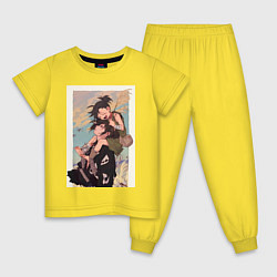 Пижама хлопковая детская Хяккимару Дороро воин, цвет: желтый