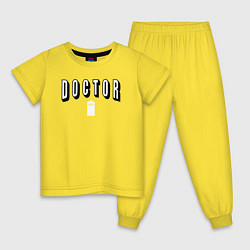 Пижама хлопковая детская Doctor tardis, цвет: желтый
