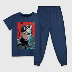 Пижама хлопковая детская Кайдзю номер восемь Кафка Хибино силы обороны, цвет: тёмно-синий