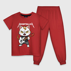 Пижама хлопковая детская Meowtallica rock, цвет: красный