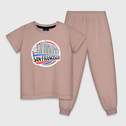 Пижама хлопковая детская Сан-Франциско, цвет: пыльно-розовый