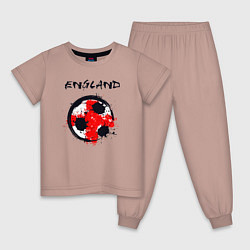 Пижама хлопковая детская Football England, цвет: пыльно-розовый
