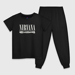 Пижама хлопковая детская Nevermind Nirvana, цвет: черный