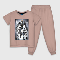 Пижама хлопковая детская Cyber Lenin - armor on suction cups, цвет: пыльно-розовый