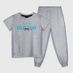 Пижама хлопковая детская Once human logo, цвет: меланж