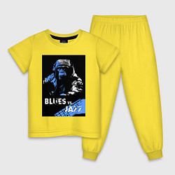 Пижама хлопковая детская Блюз против джаза, цвет: желтый