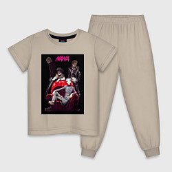 Пижама хлопковая детская Нана Осаки группа, цвет: миндальный