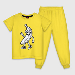 Пижама хлопковая детская Банановый человечек, цвет: желтый