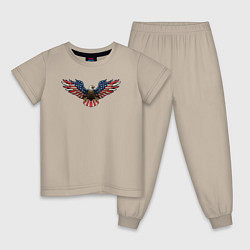 Пижама хлопковая детская USA eagle, цвет: миндальный