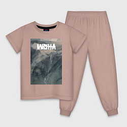 Пижама хлопковая детская Misha горное ущелье, цвет: пыльно-розовый