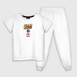 Пижама хлопковая детская Stumble guys, цвет: белый