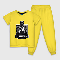 Пижама хлопковая детская Мастер шахмат, цвет: желтый