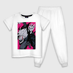 Пижама хлопковая детская Дандадан Кэн Такакура, цвет: белый