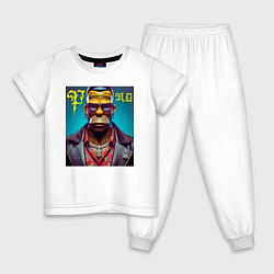 Пижама хлопковая детская Homer Simpson - punk is not dead, цвет: белый