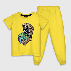 Пижама хлопковая детская Книга приключений, цвет: желтый
