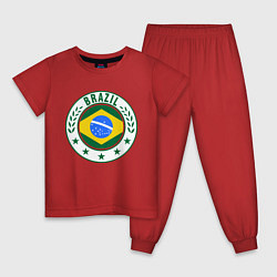 Пижама хлопковая детская Brazil 2014, цвет: красный