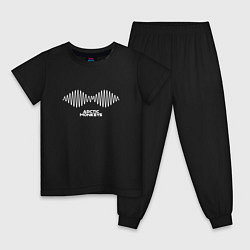 Пижама хлопковая детская Arctic Monkeys logo, цвет: черный