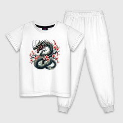 Детская пижама Japanese dragon and sakura - irezumi