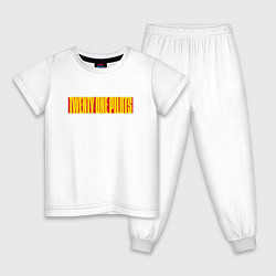 Пижама хлопковая детская Twenty one pilots - color logo, цвет: белый