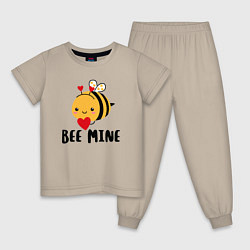 Пижама хлопковая детская Будь моим, цвет: миндальный